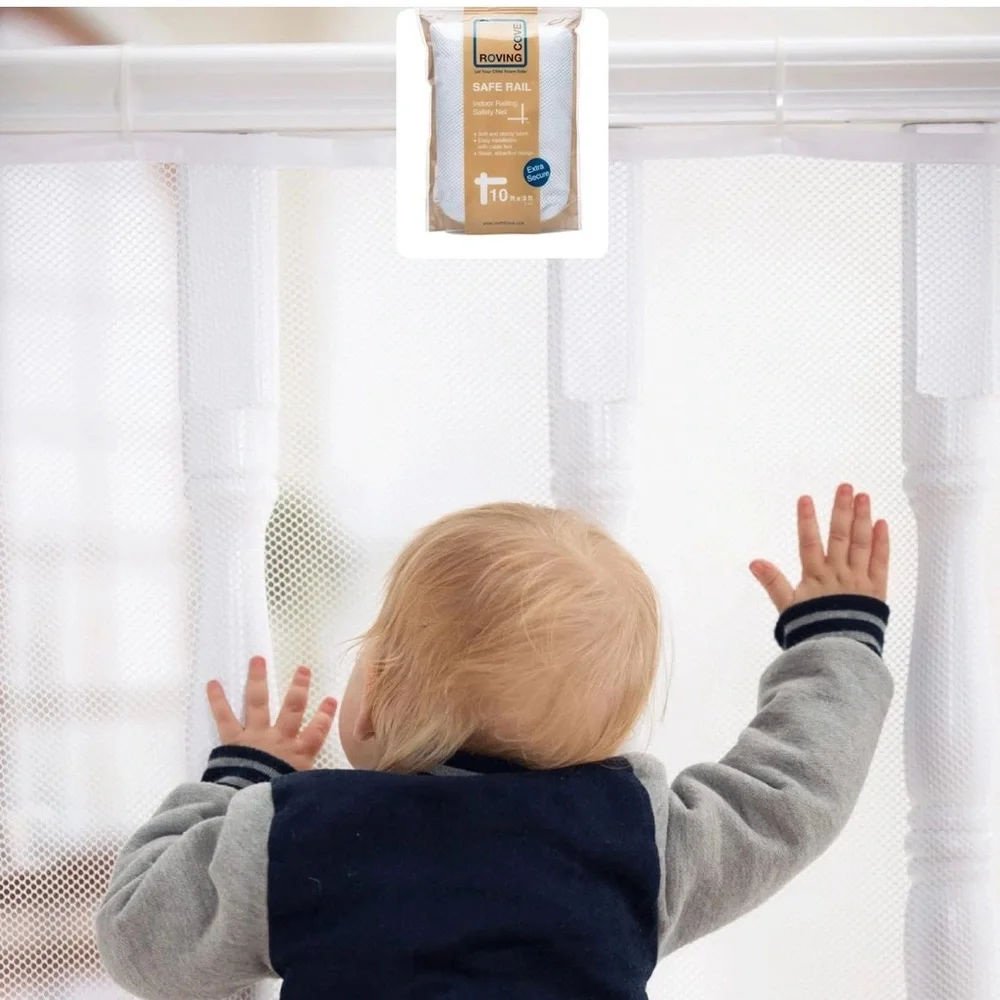White Indoor Railing Safety Net - Picture 8 of 9